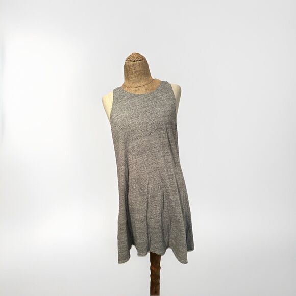GAP Womens Tank Dress Grey Slub Sleeveless Casual Linen Cotton Swing Medium - Picture 1 of 7